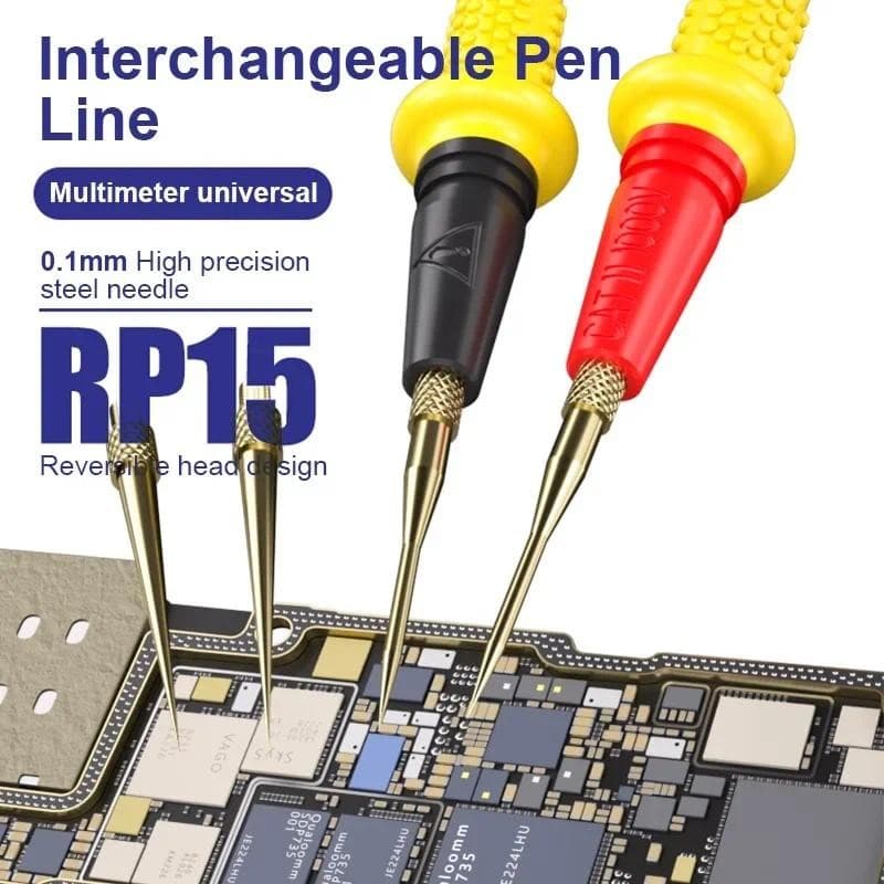 MECHANIC RP15 ปากกามัลติมิเตอร์ 1000V 20A สแตนเลสสตีลมัลติมิเตอร์แบบดิจิตอล Ultra Fine Point เข็ม Soft Test Probe รูปที่ 1
