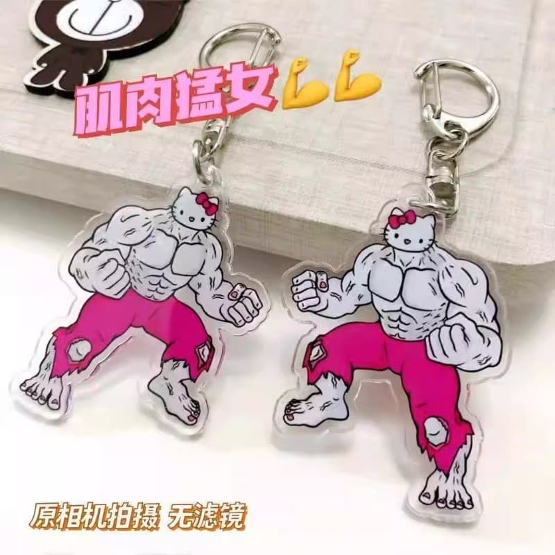 Hercules kitty cat จี้สาวน่ารักหัวใจพวงกุญแจแฟนกระเป๋านักเรียนอุปกรณ์เสริมอะคริลิคของขวัญ รูปที่ 6