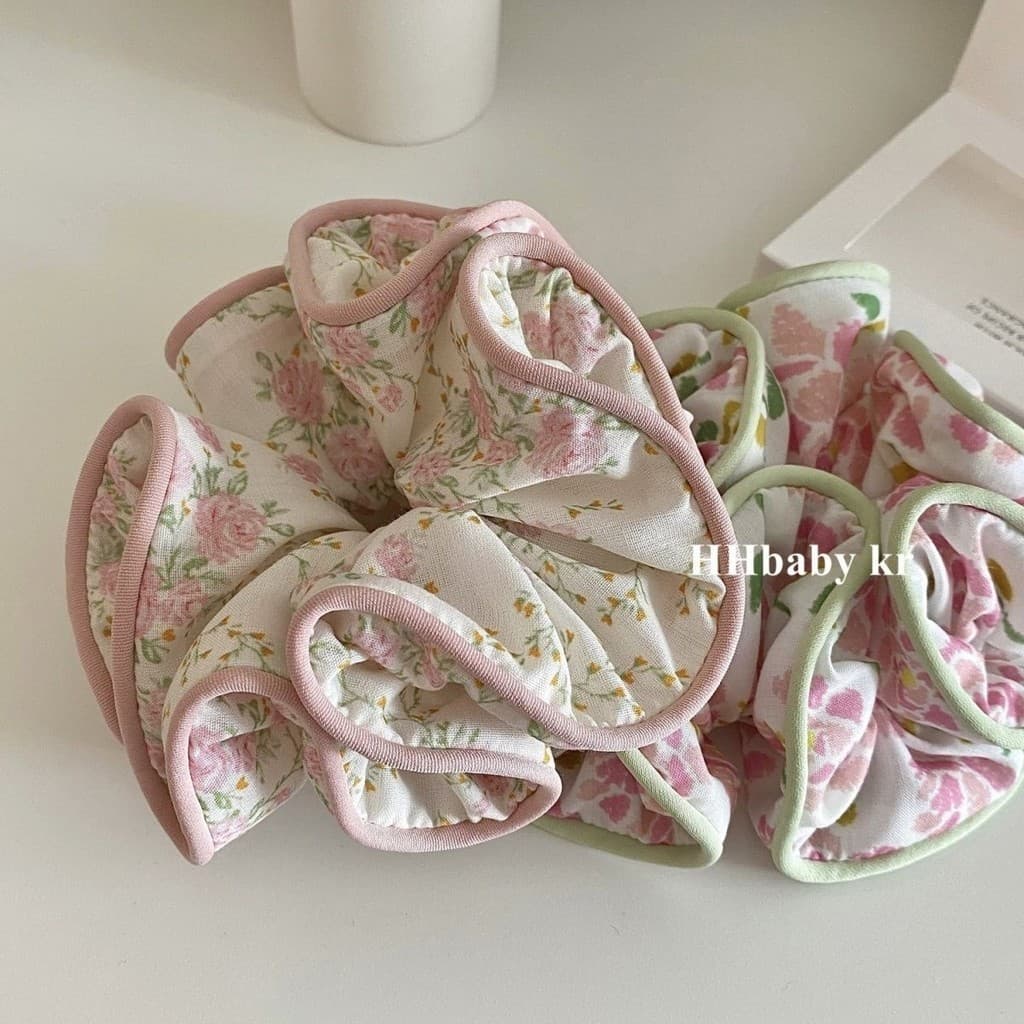 Mori Style Floral Scrunchy Hair Tie Ball Head Hair Tie Simple Hair Tie รูปที่ 4