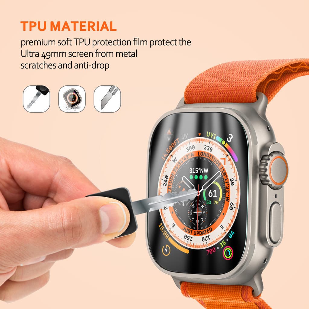 ฟิล์มกันรอยหน้าจอแบบอ่อนสำหรับ iWatch Apple Watch Series 11 10 9 8 7 6 5 4 4 3 1 SE/ULTRA 3 2 49 38 40 42 44 46มม. 45มม. รูปที่ 5