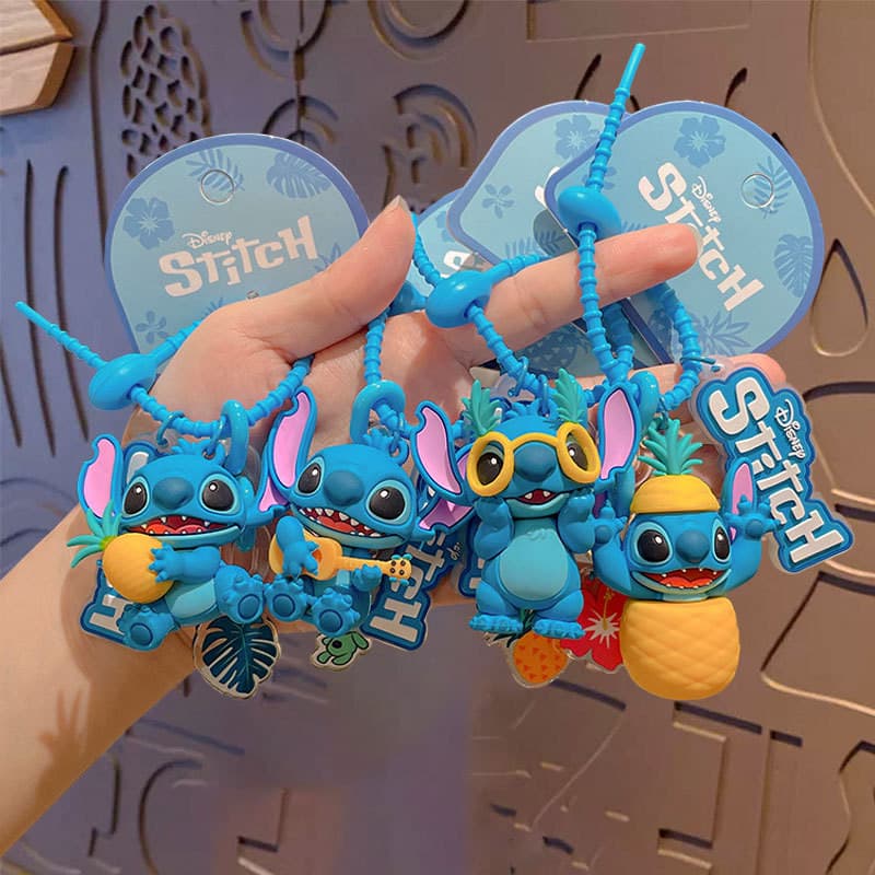 ของแท้ Star Treasure Stitch สับปะรดเพลงพวงกุญแจการ์ตูนอะนิเมะตุ๊กตากระเป๋านักเรียนจี้ของขวัญขนาดเล็ก รูปที่ 2