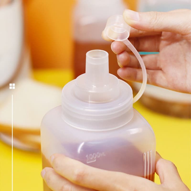 ขวดบีบซอส ขวดใส่น้ำเชื่อม ขวดบีบน้ํามันซอส 800/1000ml ขวดปรุงรสพลาสติกพร้อมฝาปิด ขวดใส่ซอส สําหรับห้องครัว รูปที่ 4