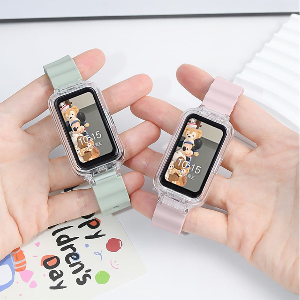 Ocean สายซิลิโคนสําหรับ Huawei Band 11 11Pro 10 / 9 / 8 / 7 / 6 / 6Pro SmartWatch สายรัดข้อมือกีฬา Bracelect สําหรับ Honor Band 10 9 7 6 อุปกรณ์เสริม รูปที่ 2