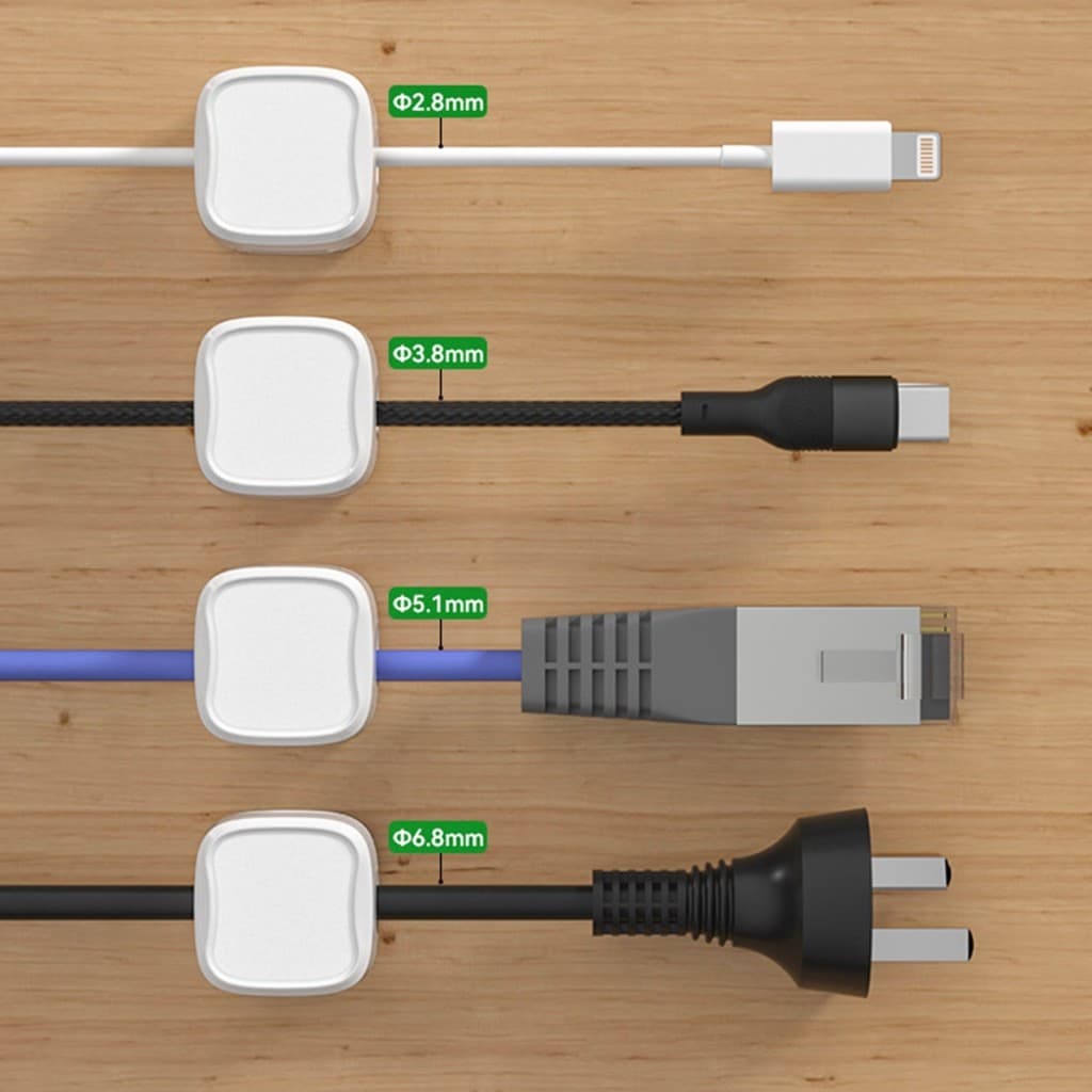 ที่เก็บสายชาร์จ ประเภทแม่เหล็ก สายไฟ อุปกรณ์จัดระเบียบสาย USB 6ชิ้น/แพ็ค ดำหรือขาว cable storage clip รูปที่ 9