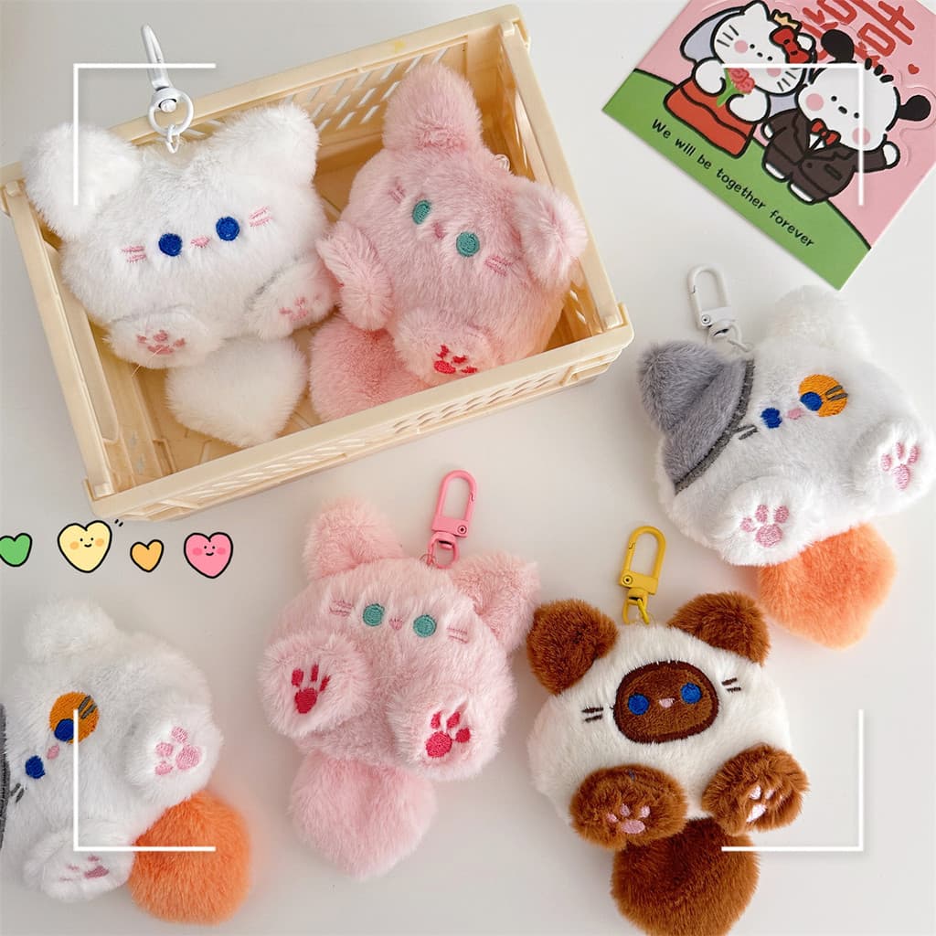 พวงกุญแจแมวplushieการ์ตูนตุ๊กตาสไตล์เกาหลีรูปปั้นแมวพวงกุญแจแหวนพวงกุญแจอุปกรณ์เสริมโทรศัพท์มือถือพวงกุญแจตุ๊กตาแมวนุ่มน รูปที่ 3
