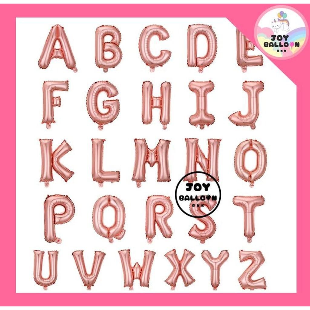 ลูกโป่งตัวอักษร A - Z ขนาด 32 นิ้ว สีพิ้งค์โกลด์ ลูกโป่งฟอยล์ตัวอักษร ฟอยล์อักษร ลูกโป่งข้อความ ล... รูปที่ 3