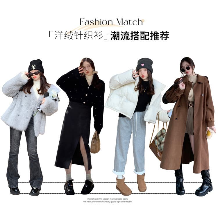 Xiaoma111 เสื้อผู้หญิงสไตล์ใหม่ฤดูใบไม้ร่วงฤดูหนาวสวมใส่ High-End Feeling ครึ่งคอเต่าเสื้อกันหนาว Agaric Edge ถักเสื้อกันหนาวด้านนอก Ne รูปที่ 6
