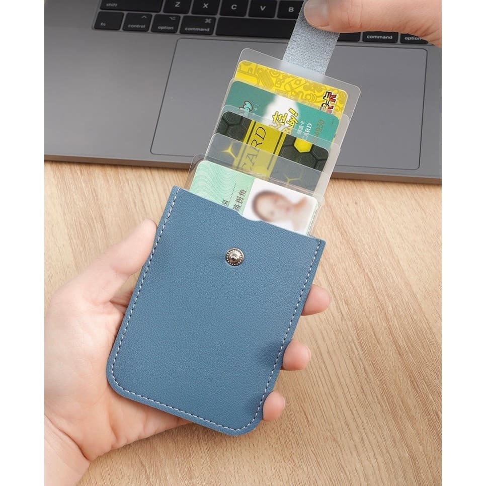shiny girl กระเป๋าใส่นามบัตร หนัง PU แบบดึงออกได้ มีหลายช่อง สําหรับใส่นามบัตร คละสี G511 รูปที่ 8