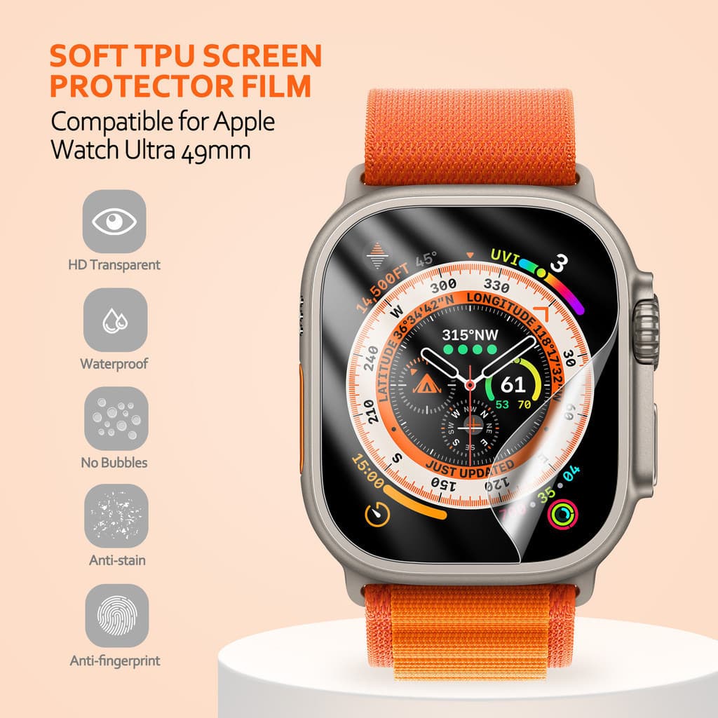 ฟิล์มกันรอยหน้าจอแบบอ่อนสำหรับ iWatch Apple Watch Series 11 10 9 8 7 6 5 4 4 3 1 SE/ULTRA 3 2 49 38 40 42 44 46มม. 45มม. รูปที่ 4