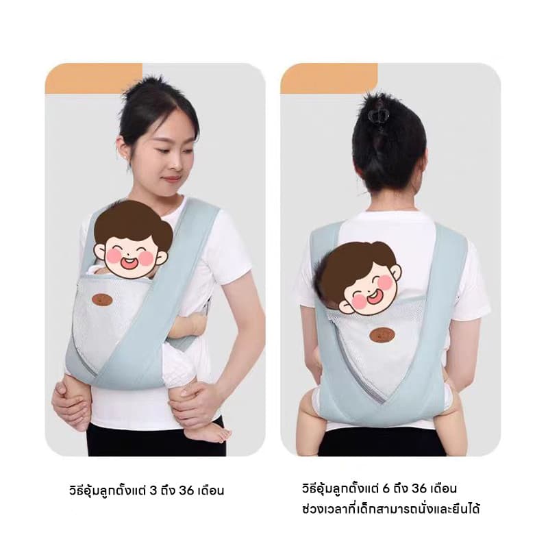 Berma Baby เป้อุ้มเด็กทารกแรกเกิด เป้อุ้ม ปรับได้ ระบายอากาศ มัลติฟังก์ชั่น ให้นมบุตร รูปที่ 2