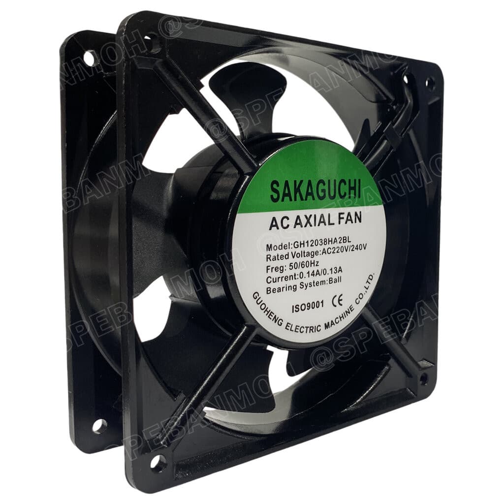 GH12038HA2BL 4.8 นิ้ว 220VAC 12038 พัดลมระบายอากาศ Axial Fan บอดี้เหล็ก พัดลมระบายอากาศ Sakaguchi พัดลมระบ... รูปที่ 4