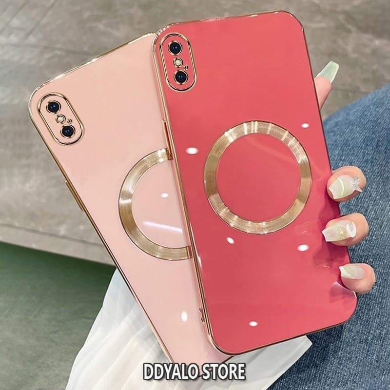 ปลอกสําหรับ iPhone X XS XR XS MAX กรณี Electroplated ซิลิโคน TPU เคสโทรศัพท์พร้อมแม่เหล็กดูดที่เรียบง่ายเคสนิ่มชุบ Squaer ขอบฝาครอบ รูปที่ 1