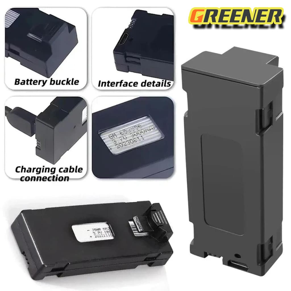 Greener ดรนบังคับ แบตเตอรี่สำหรับโดรน 1800mAh ใช้ได้ 20-25 นาที รุ่น E88/E88PRO/P1/E525 รูปที่ 4