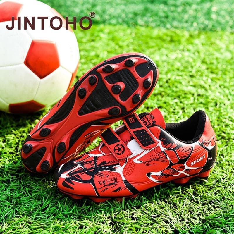 Jintoho รองเท้าฟุตบอลเด็ก cleats traning รองเท้าผ้าใบกีฬาฟุตบอลสําหรับชายหญิงเด็ก รองเท้ากีฬากันลื่นพื้นนุ่มขนาด 28-38 รูปที่ 3