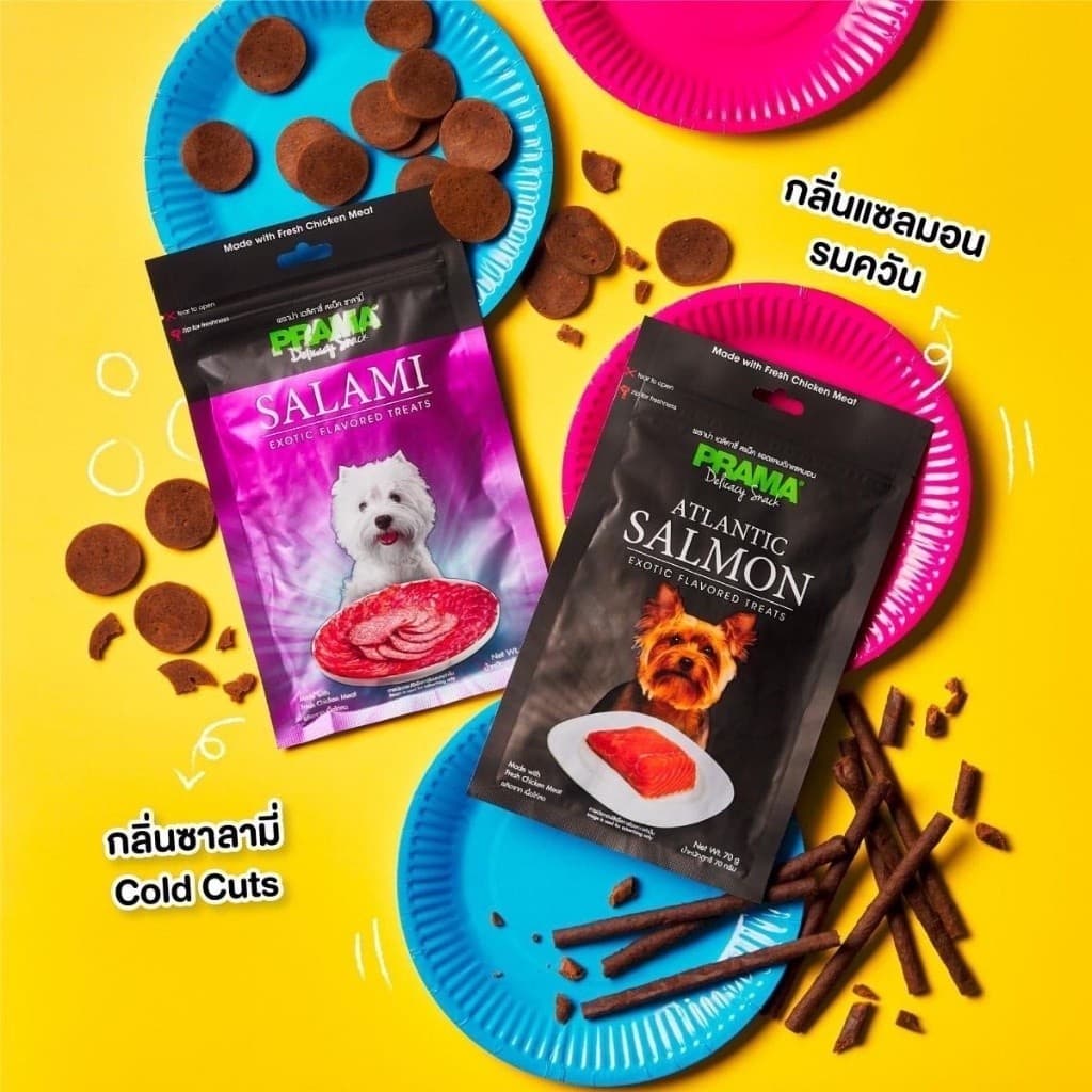 Prama พราม่า ขนมสุนัข Dog Snack ผลิตจากเนื้อไก่แท้ 50 - 70 กรัม ครบรส!!! รูปที่ 7