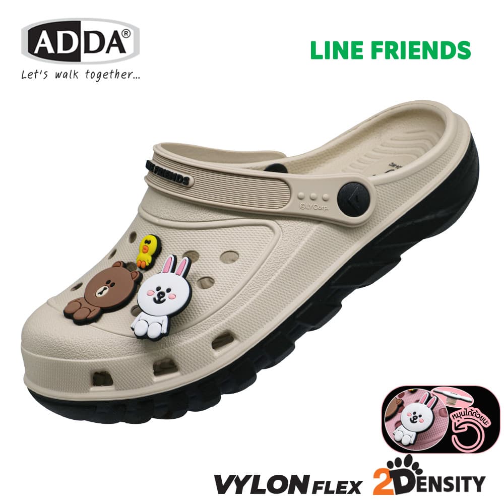 ADDA 2Density LINE FRIENDS รุ่น 5TD24-WC รองเท้าหัวโต รัดส้น ลายการ์ตูนน่ารัก ไซส์ 4-6 รูปที่ 3