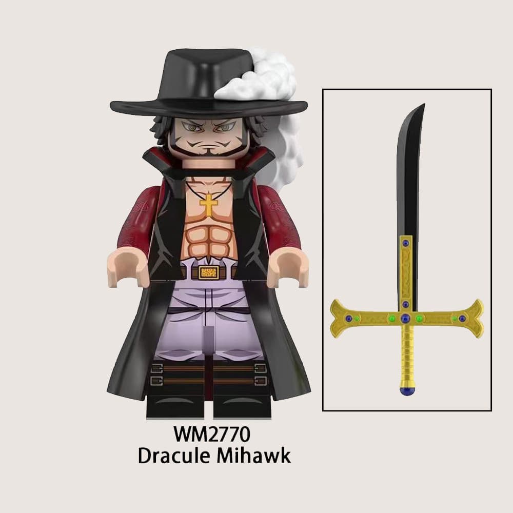 WM6190 อะนิเมะ One Piece จระเข้ Hancock Donquixote Jinbe Dracule Mihawk Buggy บล็อกของเล่นเด็ก รูปที่ 2