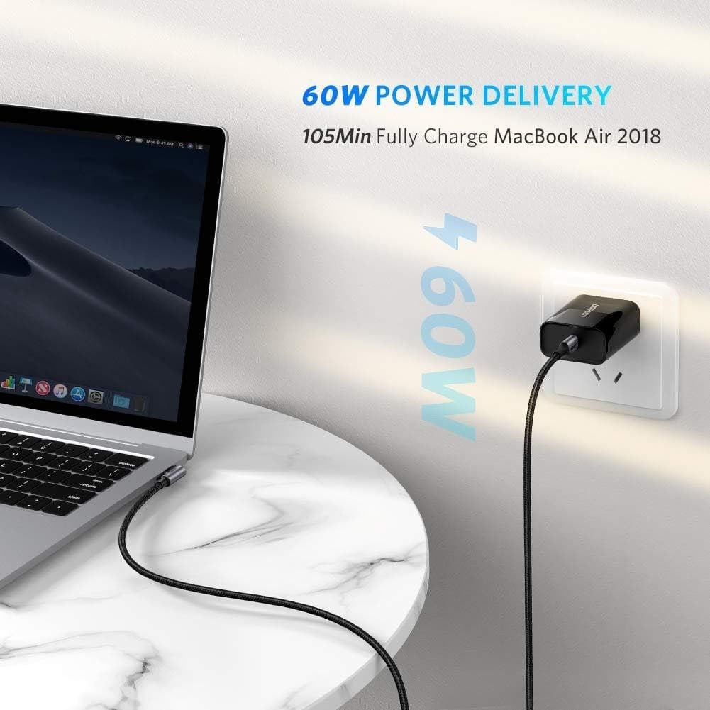 UGREEN สายชาร์จ Type C USB C 3A Fast Charge 90Degree Angled for โทรศัพท์มือถือ notebook รุ่น US255 รูปที่ 4