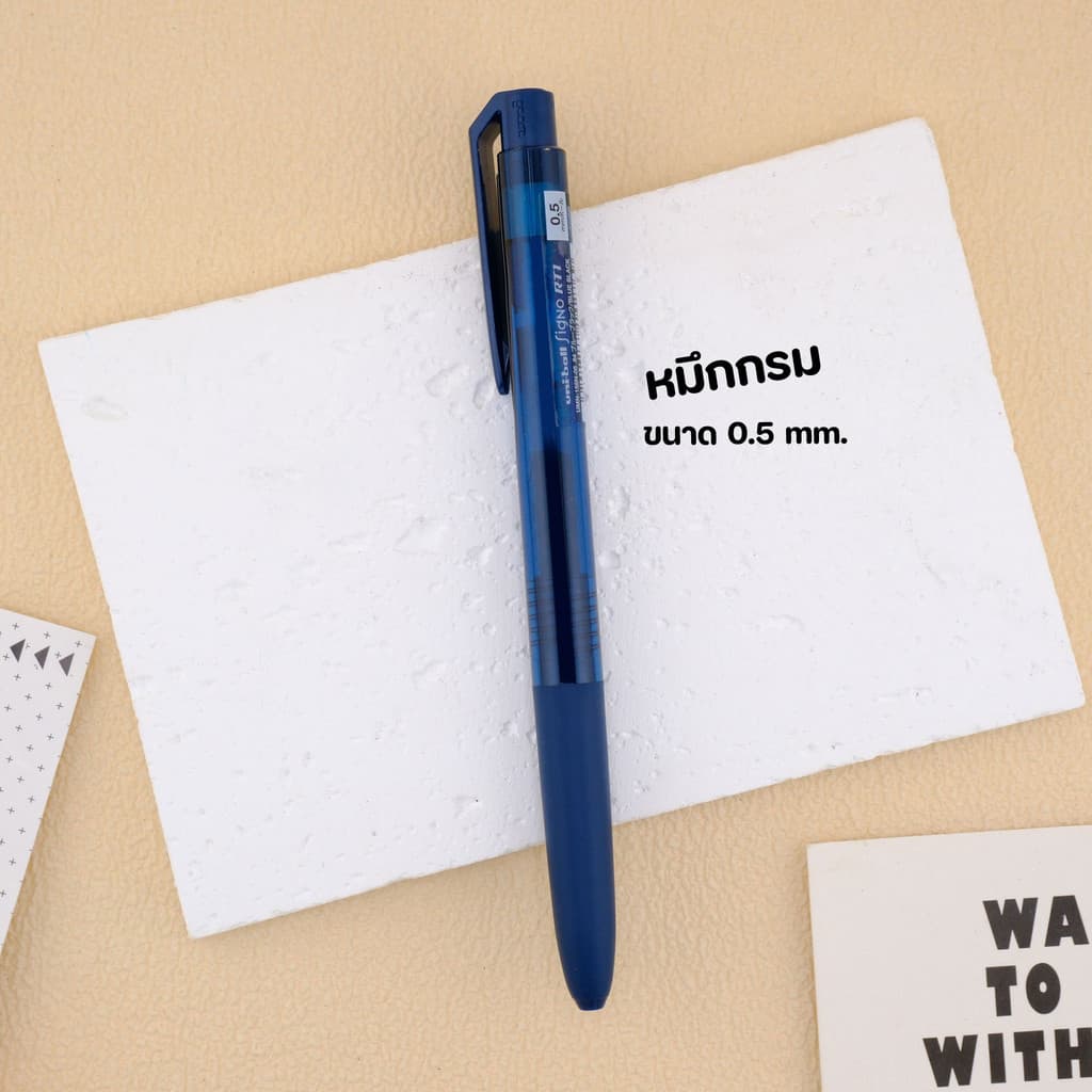 Uni ball Signo RT1 UMN-155N ปากกาเจล ขนาด0.38,0.5,0.7mm หมึกน้ำเงิน ดำ แดง กรม รูปที่ 7