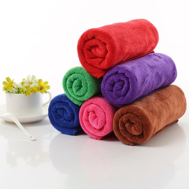NANAOVER !! ผ้าเช็ดหน้า ผ้าเช็ดผม ผ้าเช็ดนาโนสีพื้น ขนาด 35x75 ซม. แพ็คละ 12 ผืน!! รูปที่ 2