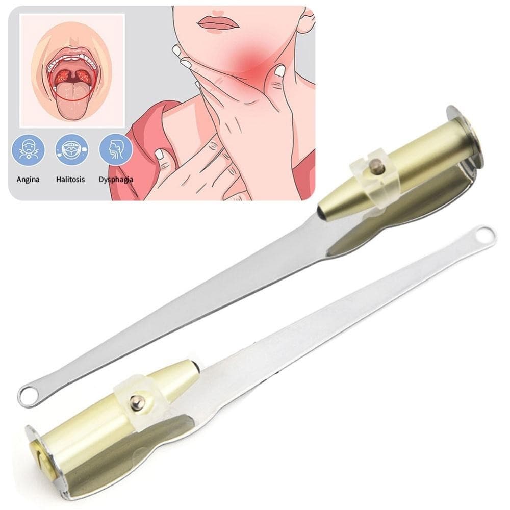 Timekey Tonsil หินเครื่องมือกําจัดไฟ LED สแตนเลส Remover ปากทําความสะอาด Care เครื่องมือ Tonsil Stone Remover เครื่องมือทําความสะอาด D3S4 รูปที่ 3