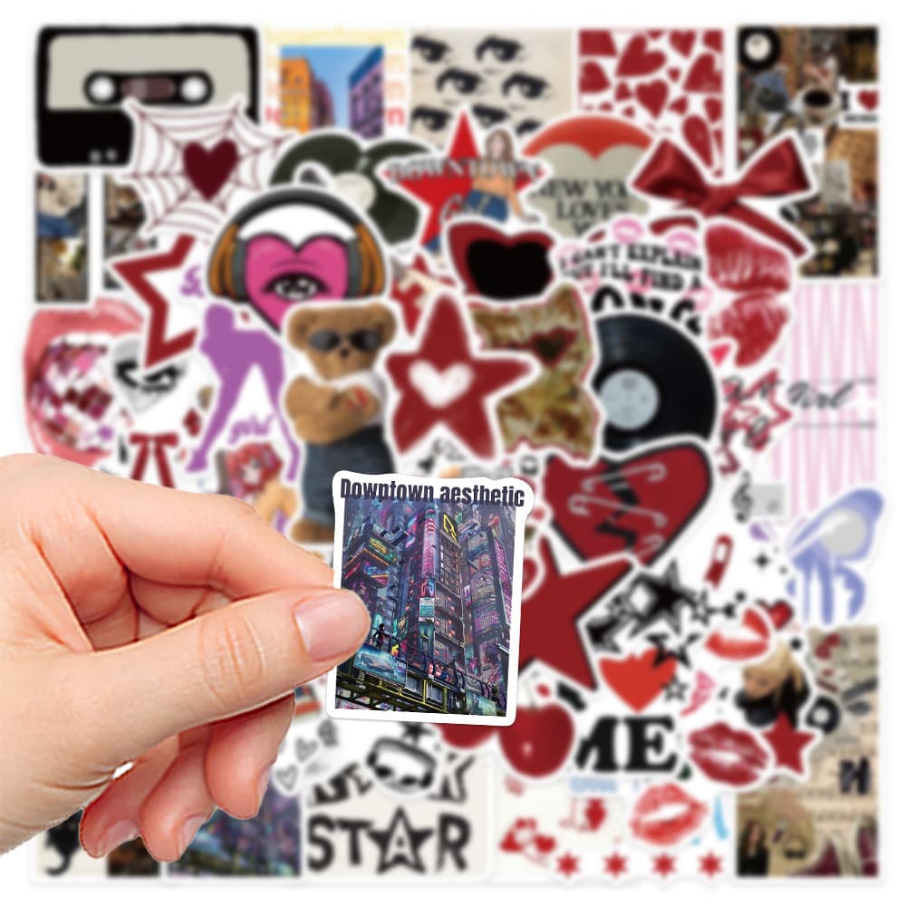 Downtown Y2K Girls INS sticker สติกเกอร์กันน้ำรูปแบบที่แตกต่างกัน 50ชิ้น รูปที่ 7