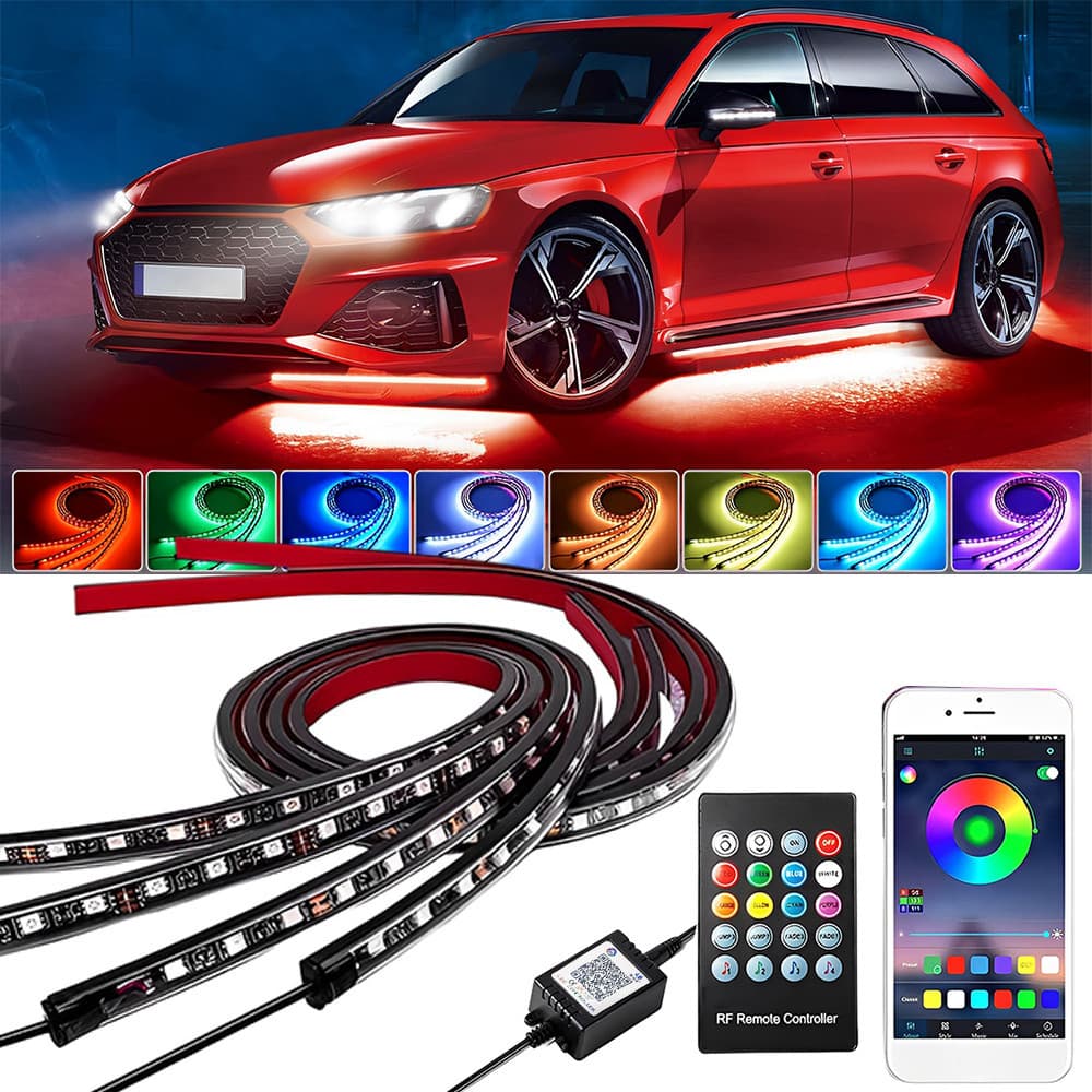 LED ไฟใต้ท้องรถ120CM/150CM APP Car RGB light กันน้ำ หลอดไฟสี กันน้ำ DC12V ไฟใต้ท้องรถยนต์ ไฟติดใต้ท้องรถ ไฟใต้ท้อง รูปที่ 1
