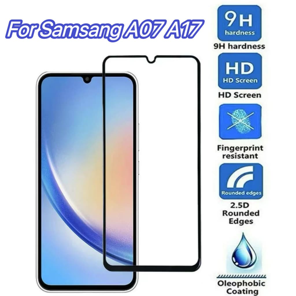 ฟิล์มกระจกเต็มจอ For Samsung A07 A17 A06 A37 A57 A16 A26 A36 A56 A55 A54 A53 A35 S24FE S25FE ฟิล์มกันกระแทก ฟิล์มกันรอย รูปที่ 1