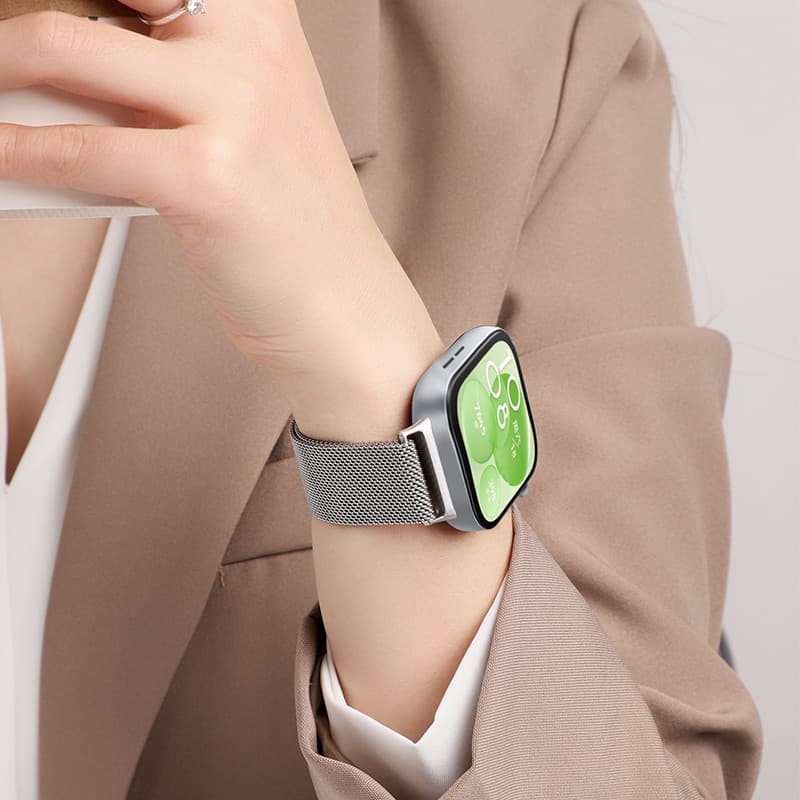 Milanese Loop Strap สำหรับHuawei Watch Fit 5 4 3 / 5 Pro / 4 Pro โลหะสแตนเลสอุปกรณ์เสริมวงแม่เหล็กสำหรับ Smartwatch H รูปที่ 4