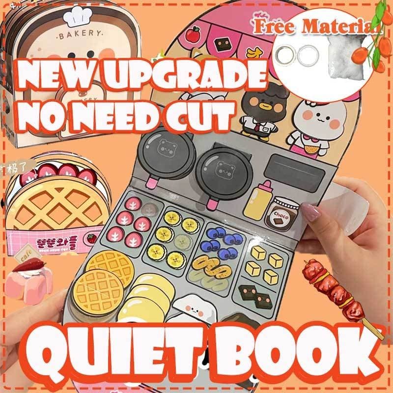 หนังสือของเล่น รูปการ์ตูนวาฟเฟิล ขนมปัง ไก่ทอด ขนมขบเคี้ยว แฮนด์เมด DIY สําหรับเด็ก รูปที่ 2