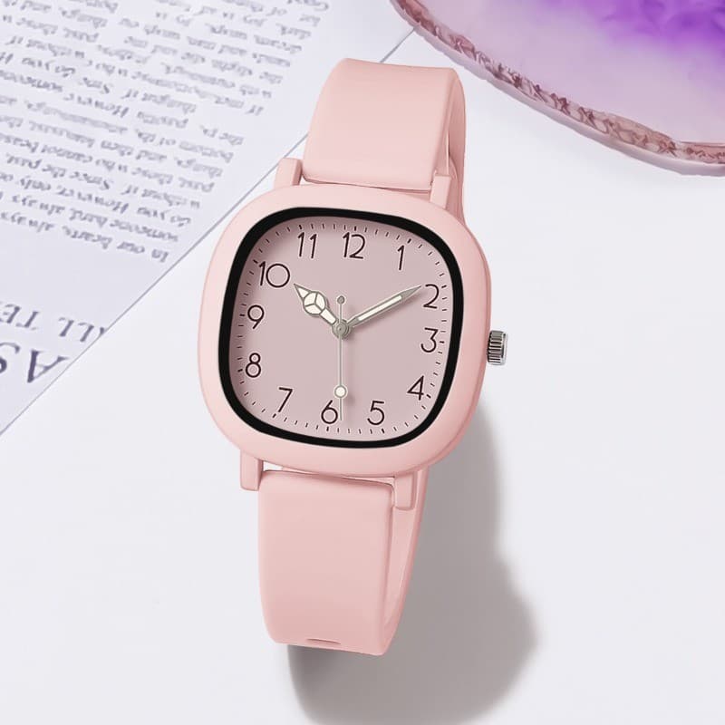 นาฬิกาควอตซ์สีเจลลี่พร้อมเคสทรงสี่เหลี่ยมและเครื่องชั่งดิจิตอลสําหรับผู้หญิงสไตล์กระโหลก รูปที่ 5