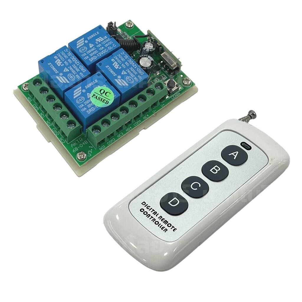 รีโมทควบคุม 4ปุ่ม พร้อมกล่อง 433MHz 12V/24V 4 Channel Relay Module Wireless Remote Control Switch กล่องควบคุมรีโมท 4ช่อง รูปที่ 6