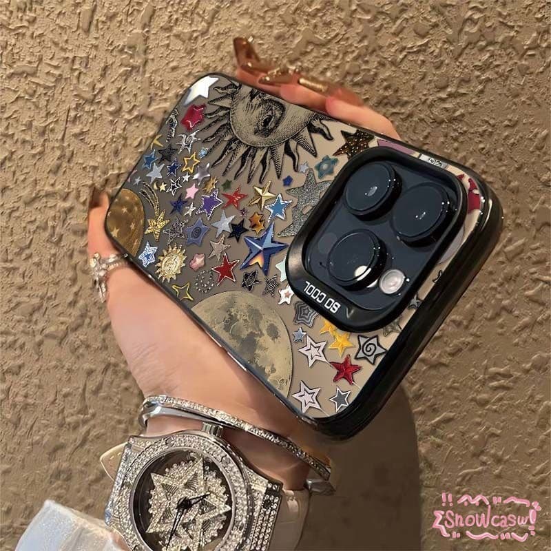 เคส OPPO A17 A57 A3s A18 A53 A16 A58 A7 A17K A5 A38 A54 A12 A77 A15 A9 A5s A78 Reno 16F ดวงอาทิตย์ดวงดาวสีสร้างสรรค์รัก รูปที่ 9