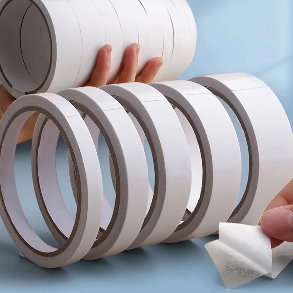 เทปกาว 2 หน้าแบบบาง กระดาษกาวสองหน้า บางพิเศษ เหนียว สำหรับงาน DIY กว้าง 12mm ยาว 20m รูปที่ 2