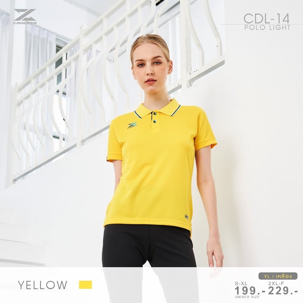 CADENZA เสื้อโปโลผู้หญิง เสื้อคอปก พรีเมี่ยม คาเดนซ่า รุ่น CDL-14Y สีแดง/เลือดหมู/เหลือง/ส้ม/น้ำเงิน รูปที่ 5