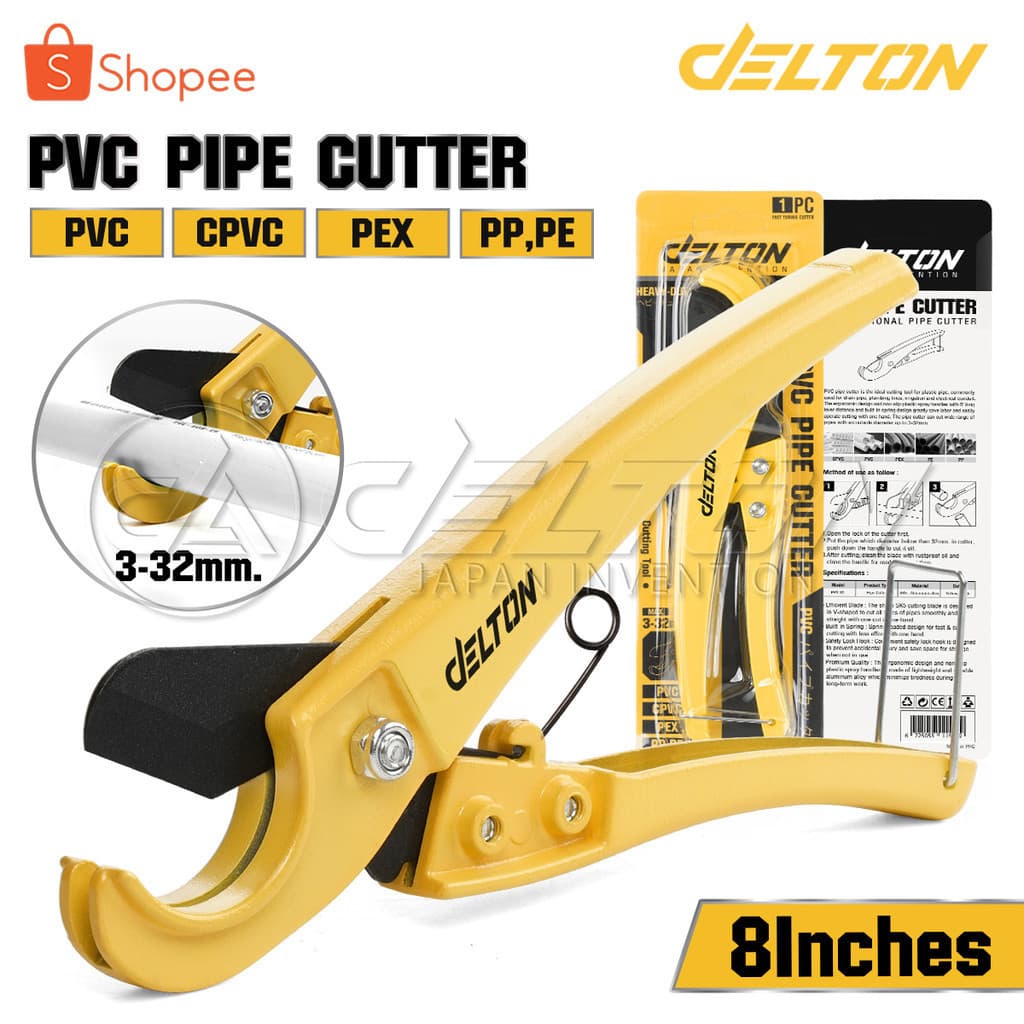 DELTON คีมตัดท่อ PVC กรรไกรตัดท่อตัดได้ 3-32 mm ใบมีด SK5 ตัดทีเดียวอยู่ PPR PVC Pipe Cutter ตัดพีวีซี รุ่น PP3-32 รูปที่ 1