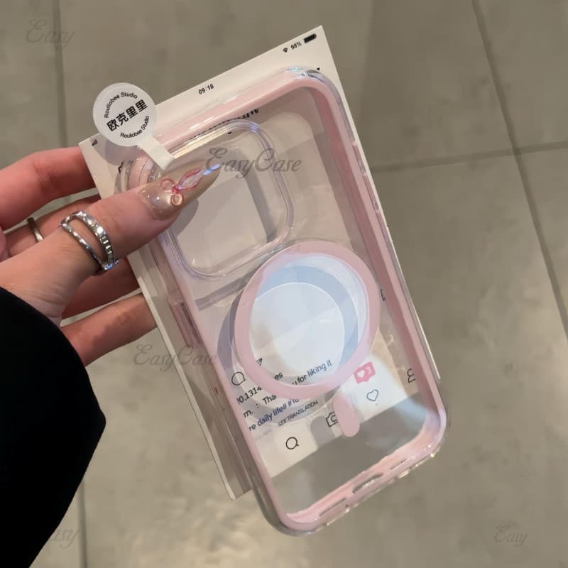 Simple 2-in-1 โปร่งใส เคสโทรศัพท์สําหรับ iPhone 16 15 14 13 12 11 Pro Max ป้องกันลื่นและป้องกันการตกกระแทกฝาหลัง รูปที่ 2