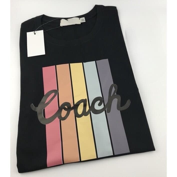 2024 Coach เสื้อยืดลําลอง คอกลม แขนสั้น ผ้าฝ้าย พิมพ์ลายโลโก้หัวใจ ขนาดใหญ่ แฟชั่นสําหรับผู้ชาย และผู้หญิง ไซซ์ S-5XL 03 รูปที่ 5