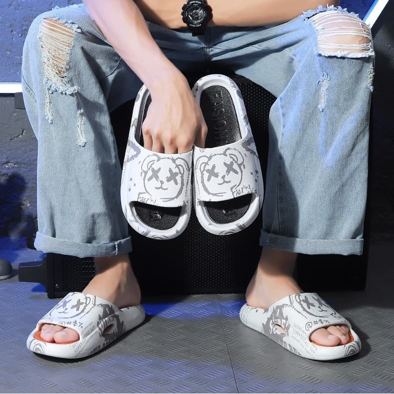 รองเท้าแตะ36-44 หญิง ชาย แฟชั่น เพิ่ม1เบอร์ แบบสวม สีสวย ฤดูร้อน รองเท้านุ่ม X021 X068 รูปที่ 7