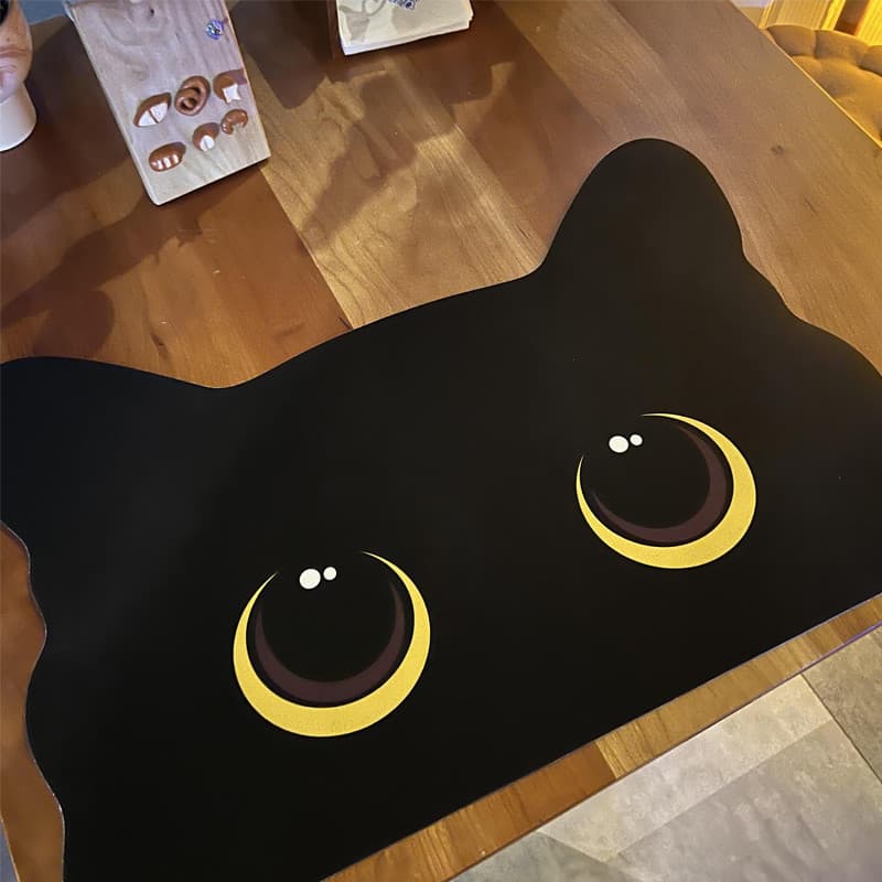 COD พรมเช็ดเท้า พรมปูพื้น รูปแมว 40*60cm พรมกันลื่น พรมเนื้อนุ่ม พรมซับน้ำได้ดี แห้งไว น่ารัก แมวดํา ห้องน้ำ รูปที่ 8