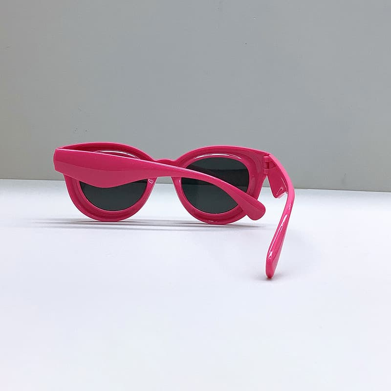 Retro Elliptic กรอบแว่นกันแดดเด็กฤดูร้อนกลางแจ้ง UV Protection สําหรับทารกและเด็กผู้หญิง แว่นตาป้องกันแสงแดด รูปที่ 6