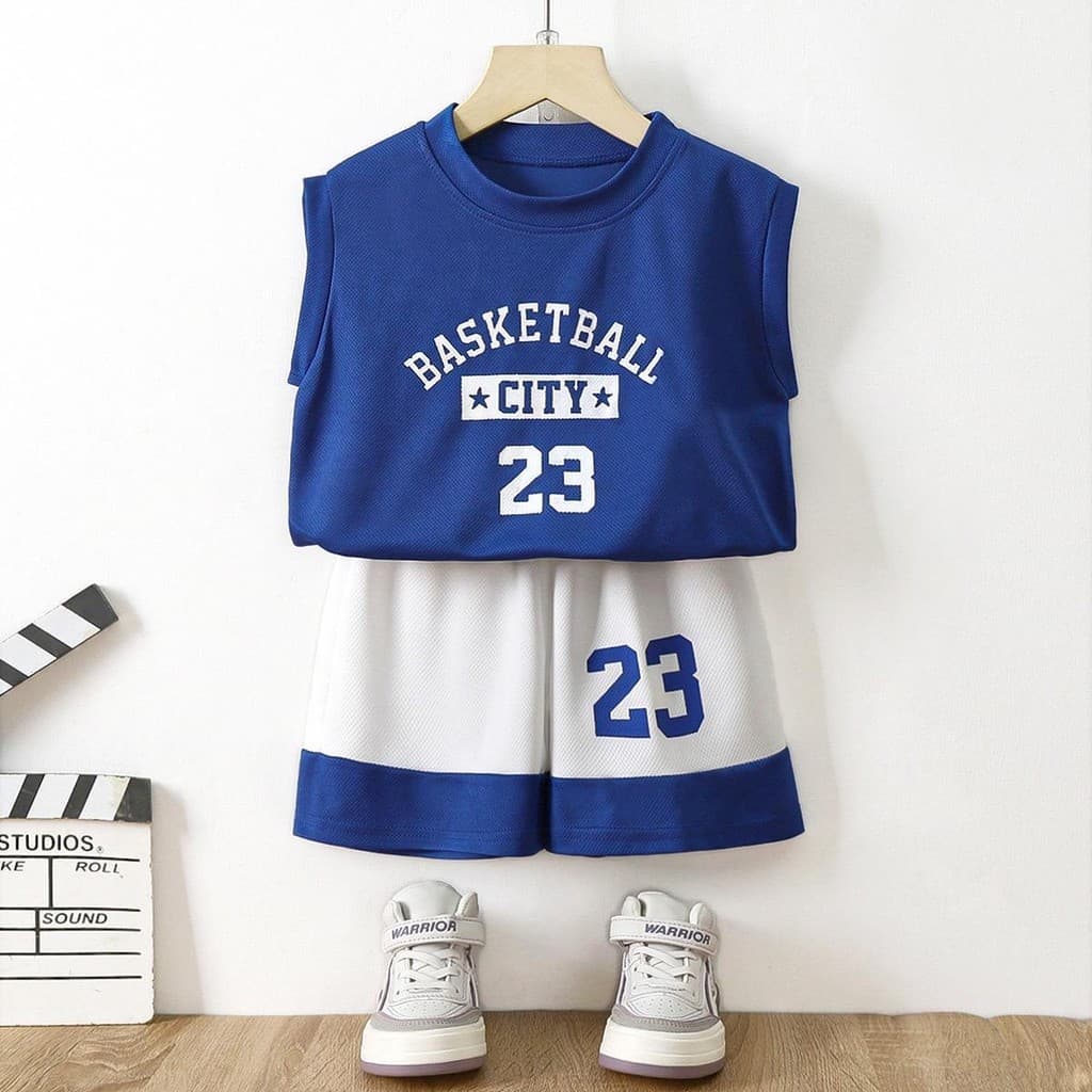 เสื้อแขนกุดเด็ก ชุดกีฬาเด็ก เซทเสือ+กางเกงขาสัน ใส่สบายๆ เหมาะสำหรับ2-8ปี DA-Q รูปที่ 4