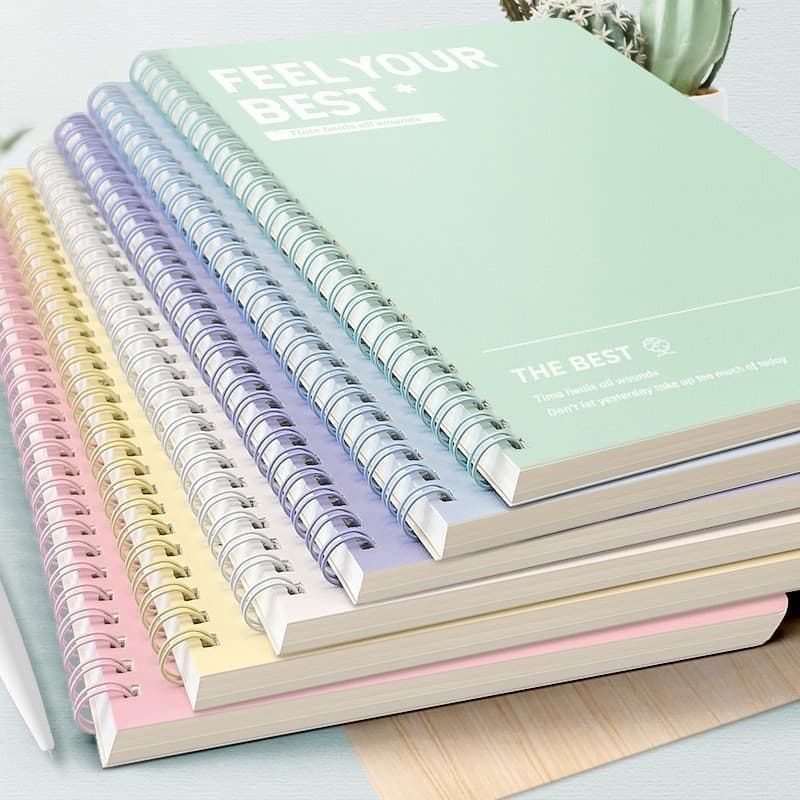สมุดโน๊ตสันห่วง ปกสีพาสเทล สมุดโน๊ตสันห่วงกระดูกงู สมุดจด ไดอารี่ สมุดน่ารัก | A5/B5 สีสันหวานละมุ รูปที่ 5