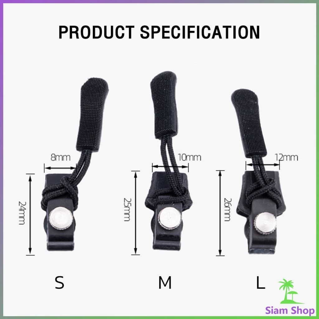 Siam ชุดซิปซ่อม 3 ขนาดแตกต่างกัน ถอดออกได้และติดตั้งได้ Zipper Head รูปที่ 7