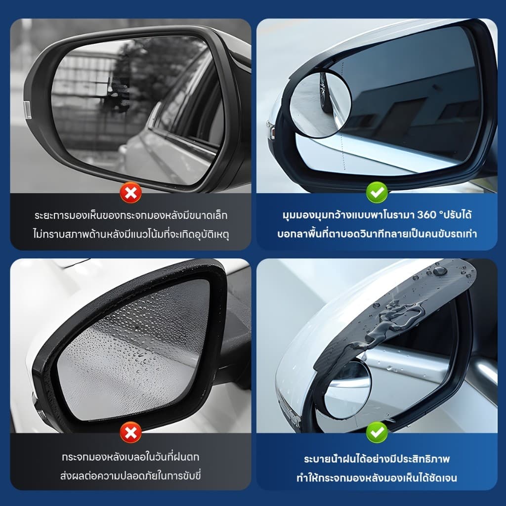 2 ชิ้น กระจกมองหลังรถยนต์ ที่บังแดด คิ้ว กันฝน คาร์บอนไฟเบอร์ กระจกมองหลังรถยนต์ ด้านข้าง หิมะ ที่บังแดด กันฝน อุปกรณ์เส รูปที่ 6