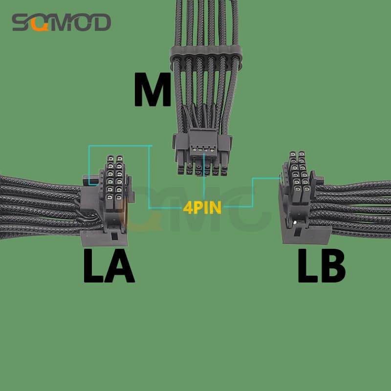 สายไฟการ์ดจอ12pin 16 pin สายไฟการ์ดจอ 16AWG 2x8Pin แปลงเป็น 16Pin 12VHPWR แบบงอ 90° สายถัก RTX 4090 4080 รูปที่ 6