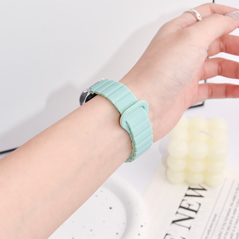 ซิลิโคนสายรัดห่วงแม่เหล็กพร้อมเคสสําหรับ Redmi smart Band 3 2 สร้อยข้อมือซิลิโคนอ่อนนุ่มสําหรับ Xiaomi Band 9 Active / 8 Active รูปที่ 4
