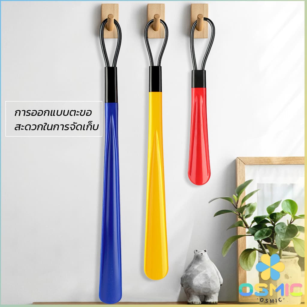 MIC ที่ดึงรองเท้า แบบพลาสติก ไม่หย่อนคล้อย จัดส่งแบบคละสี shoehorn รูปที่ 3