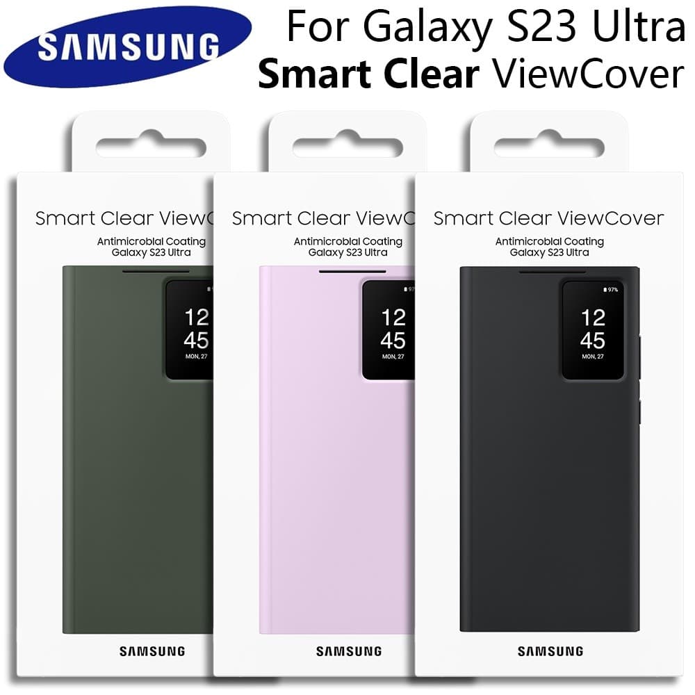 Original Samsung Galaxy S23 Ultra Smart View Wallet Case Flip High Quality Leather Cover S23Ultra Card Bag Protector Shell & Box รูปที่ 1