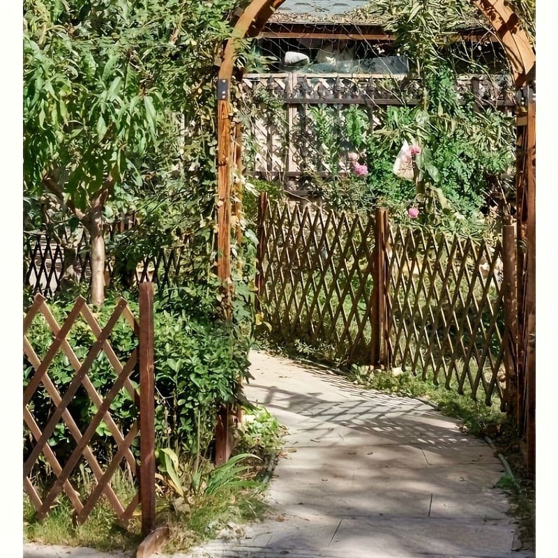 รั้ว รั้วตกแต่งสวน รั้วไม้แบบยืดหดได้ DIY เสียบดินได้/พื้นเรียบ รั้วสวน ไม่เน่าเสียง่าย รูปที่ 7